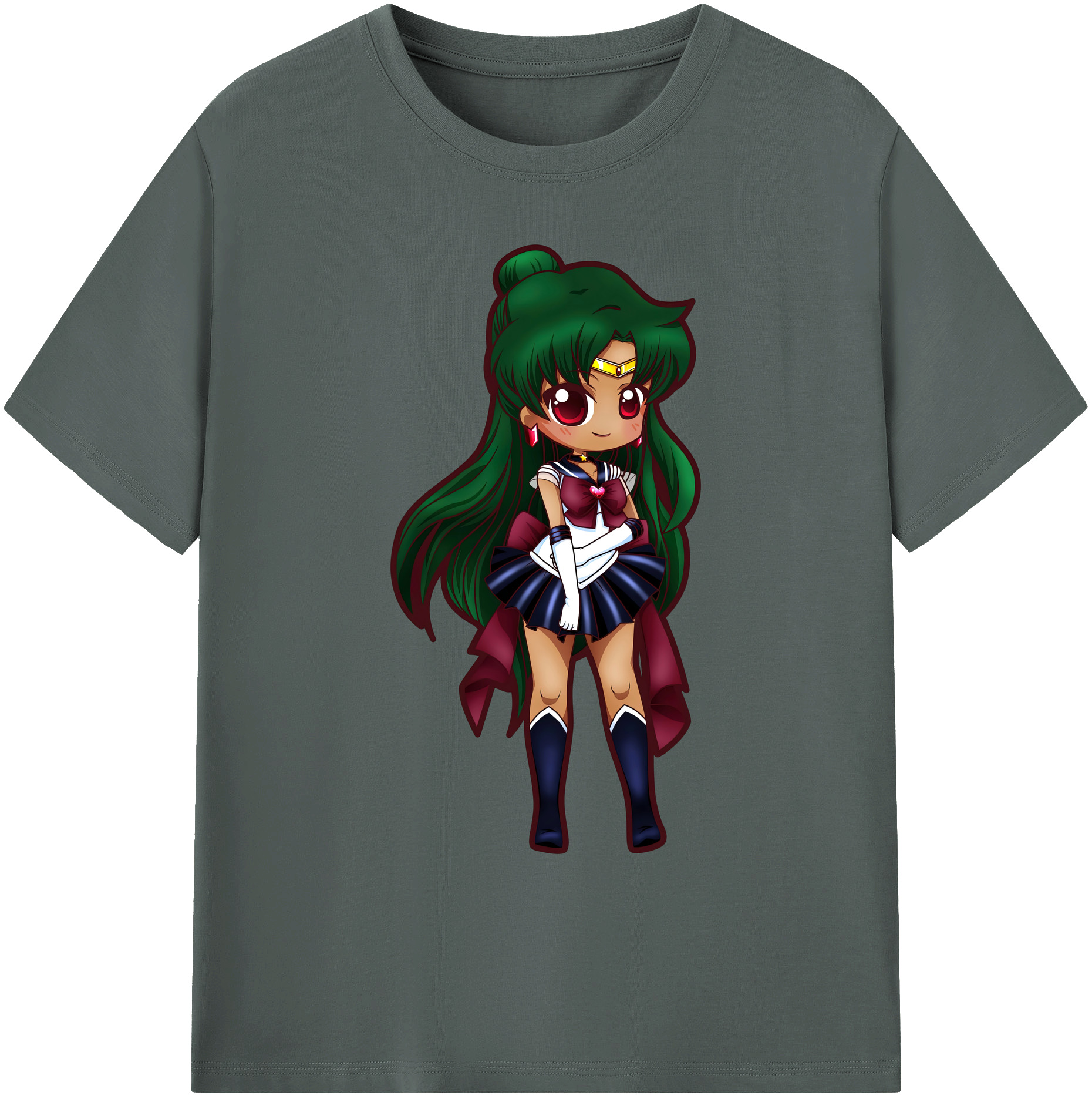 （画像用） 美少女戦士セーラームーン 冥王せつな Sailor Moon Meiou Setsuna 綿100％ メンズ半袖Tシャツ｜肌触りやわらか＆通気性